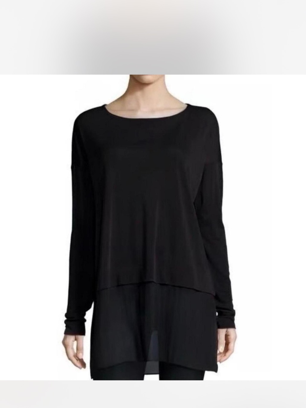 Cashmere SilkJersey tunic sheer underlay er L/S luxury nite out XXS